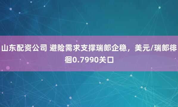 山东配资公司 避险需求支撑瑞郎企稳，美元/瑞郎徘徊0.7990关口