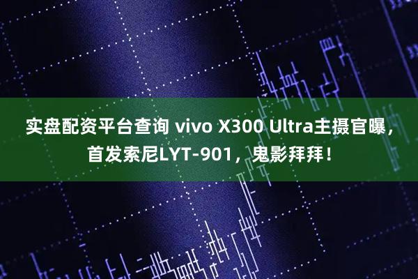 实盘配资平台查询 vivo X300 Ultra主摄官曝，首发索尼LYT-901，鬼影拜拜！